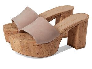 STUART WEITZMAN SQUAREHIGH PLATFORM 95 SLIDE DOLCE 8 B